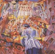 Umberto Boccioni The Noise of the Street Enters the House (mk09) oil